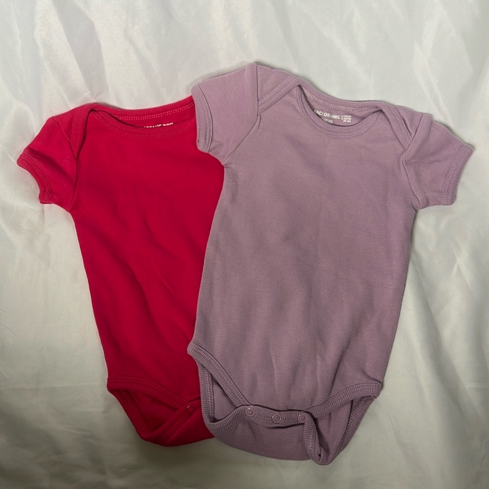 Set of 2 Pact Short Sleeve Bodysuits 0-3M